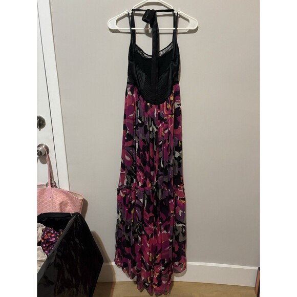 Y2K Bebe Black 100% Silk Halter Dress Size XS - Picture 3 of 5